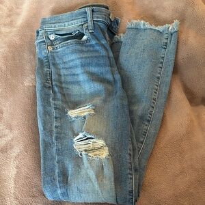 GAP Light Blue Distressed Ankle Jeans